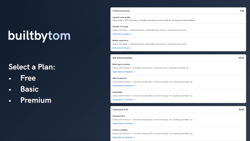 Get started with a free plan, upgrade to basic or premium