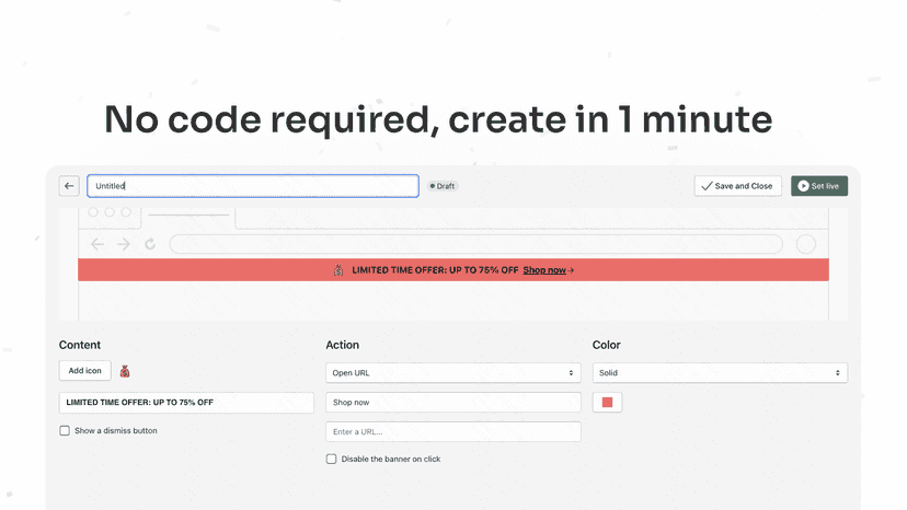 Shopify App, Cheerlink Announcement Bar, Store Design, Banner