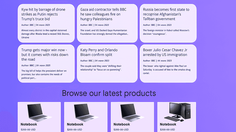 How RSS News Block Looks on Your Storefront