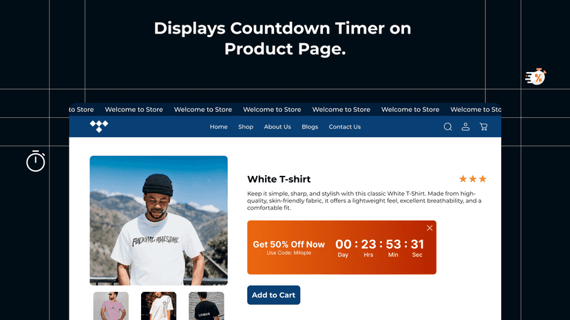 Product page timer