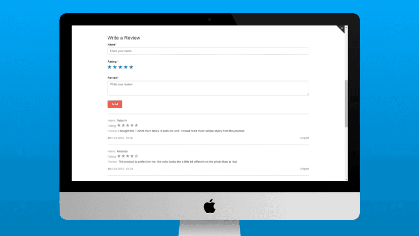 Reviews on public site