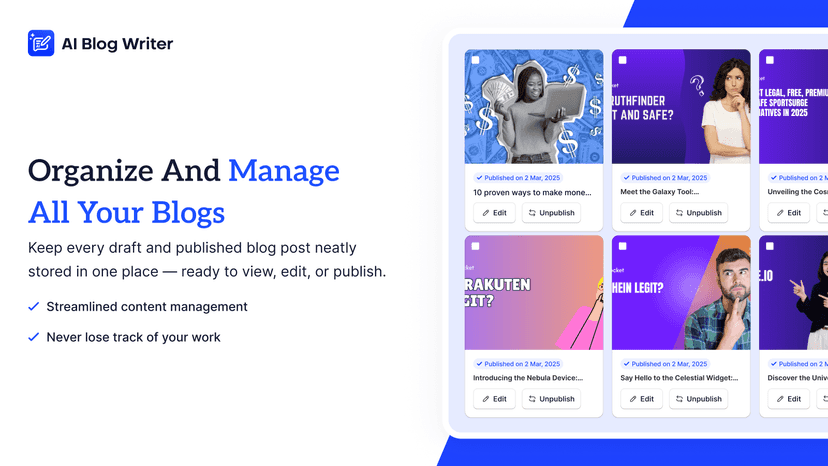 manage and publish blogs