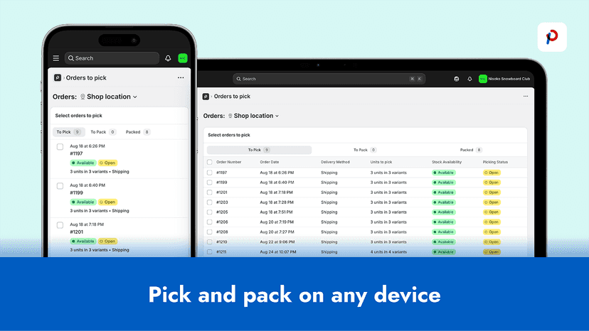 Pick and pack on any device