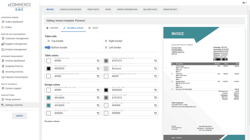 Customize youe invoices