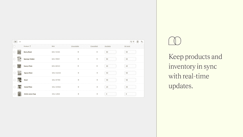 Keep products and inventory in sync with real-time updates