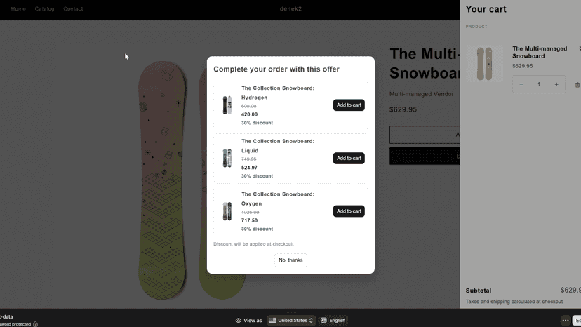 Show a one-click post-purchase upsell to every shopper without c
