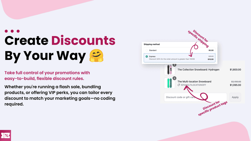 Create discount by your way