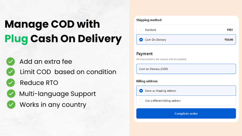 Plug Cash On Delivery App's features