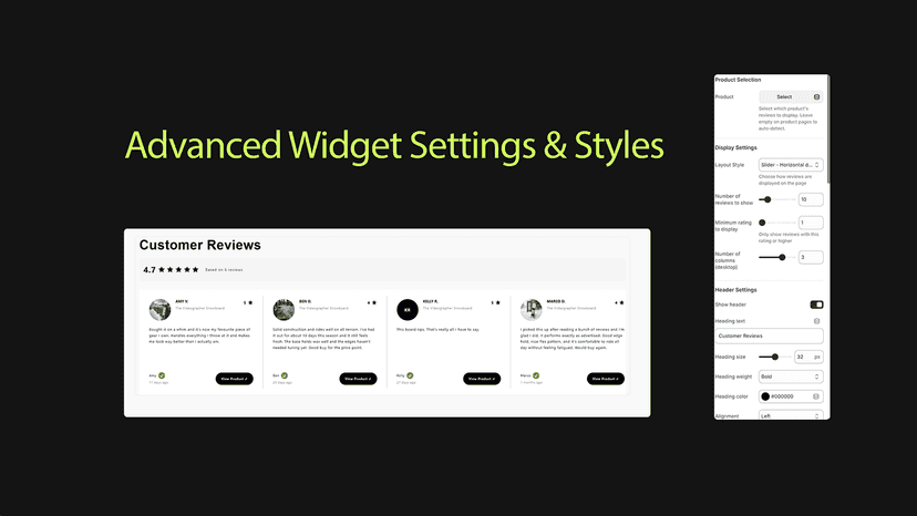 Widget Styles / Settings