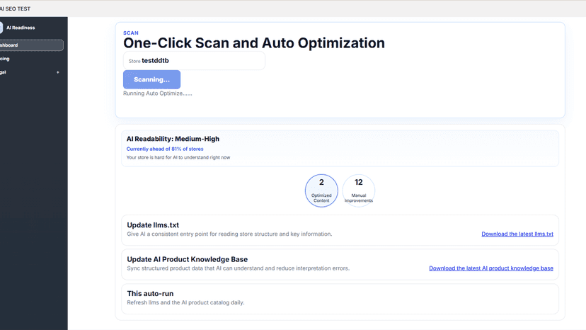 Review scan results, fixes, and AI content updates