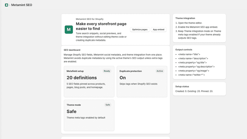 Metamint SEO Homepage
