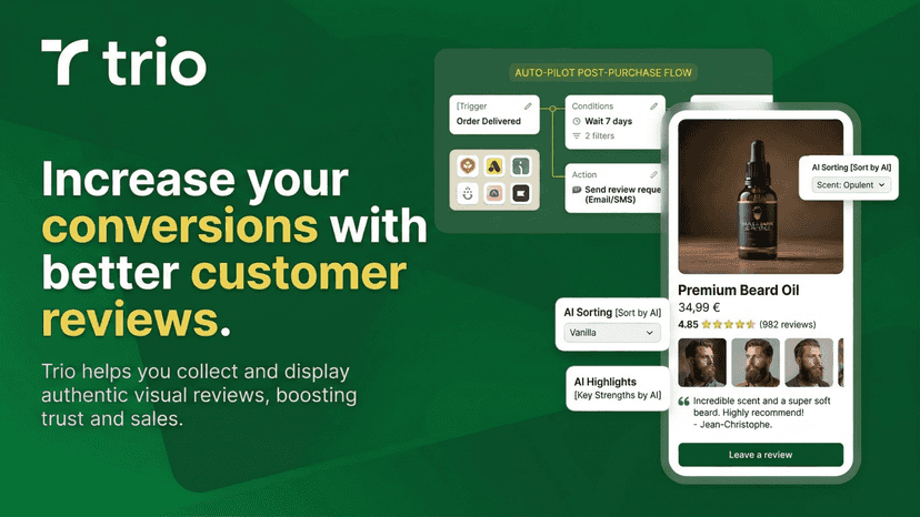 Product reviews management with filters and moderation