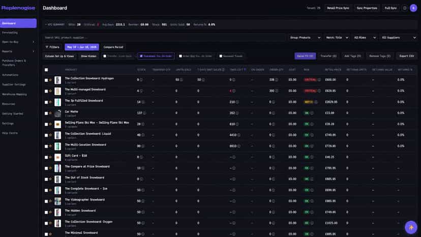 Replenagise Dashboard