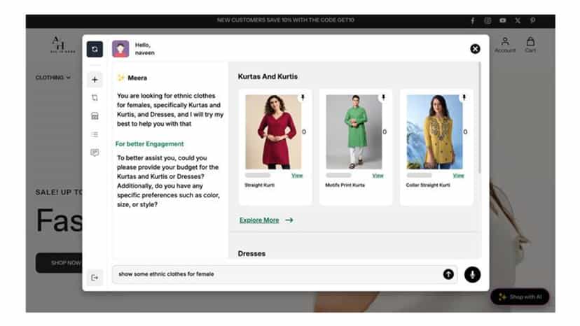 Intent-based ethnic wear suggestions by AI