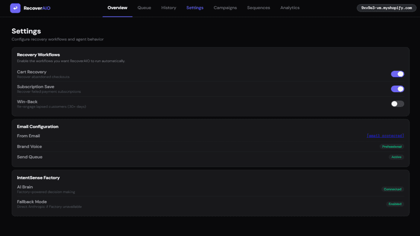 Settings with workflow toggles and discount policy controls