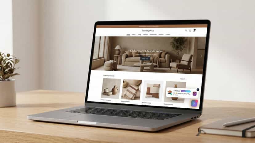 Emanuel live on a home goods Shopify storefront