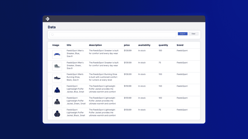 Feedonomics connects with Shopify to import and map your product