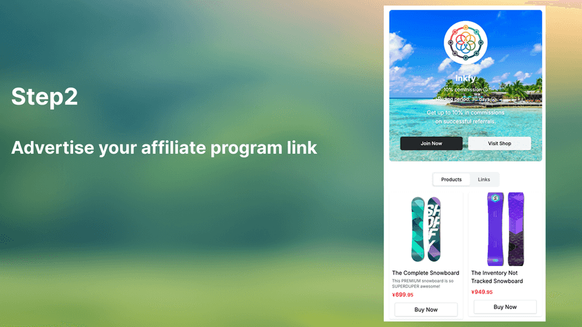 Advertise your affiliate program link