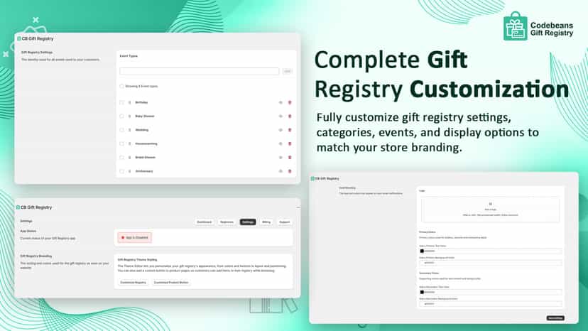 Complete Gift Registry Customization