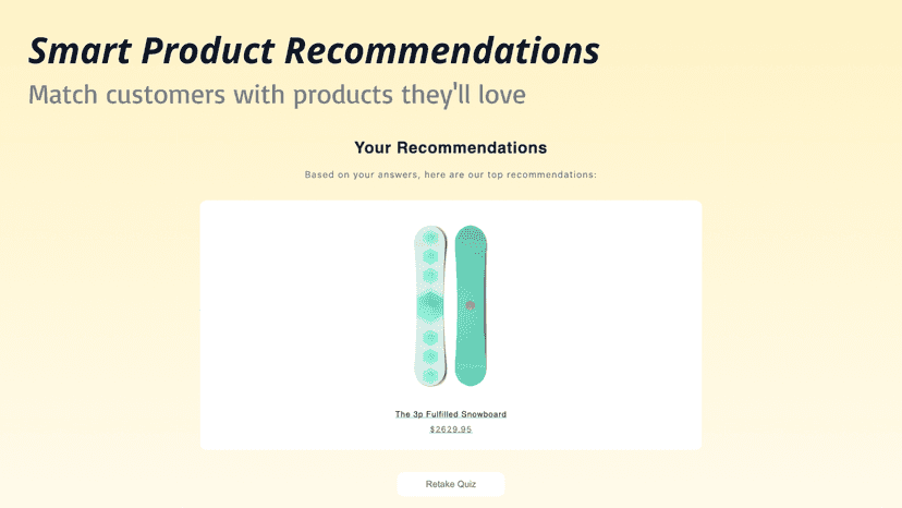 Recommendation view