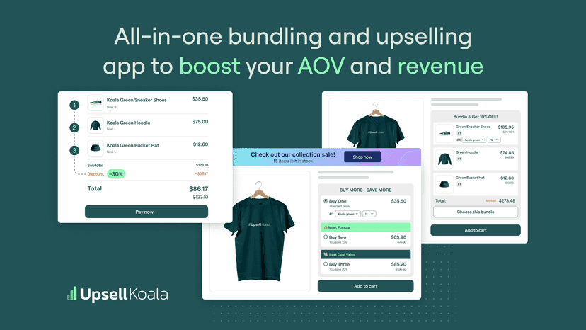Upsell Koala: Volume discounts bundles quantity breaks