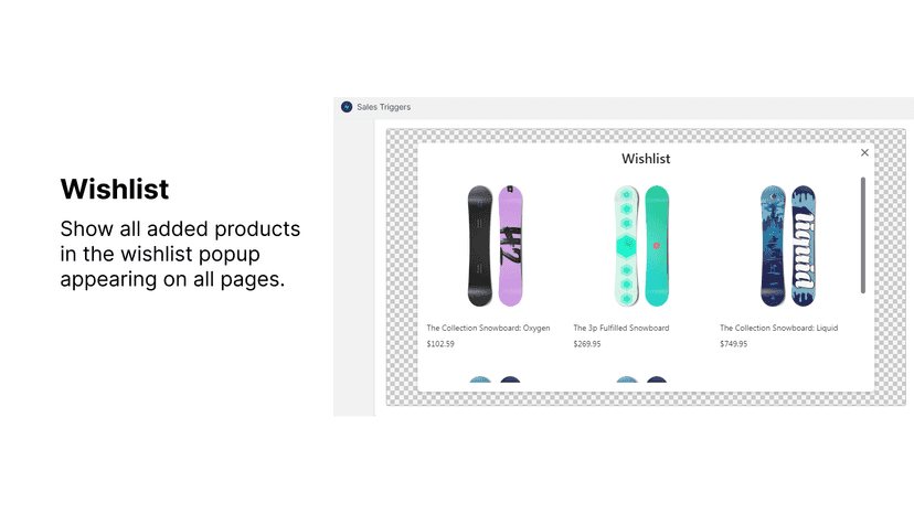 Wishlist in the Sales Triggers app