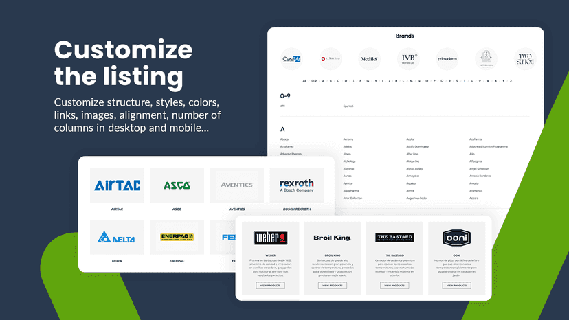 Customize the listing