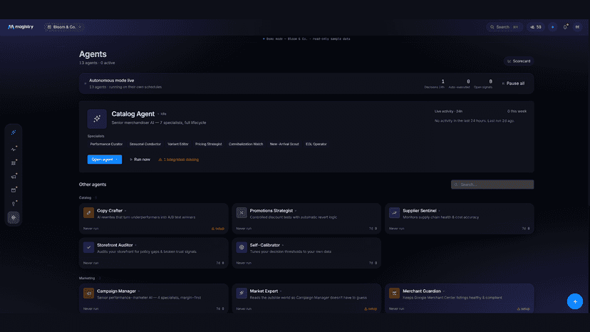 Magistry AI agents for catalog, ads, support and more