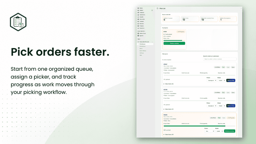 Pick orders faster