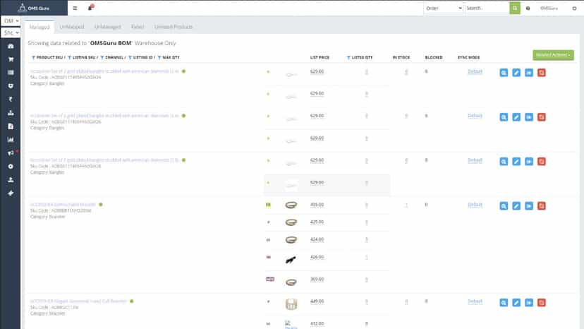 Single Product mapped to different channel listings