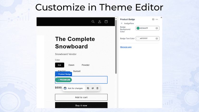 badgeflow theme editor section