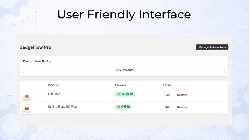 badgeflow user interface