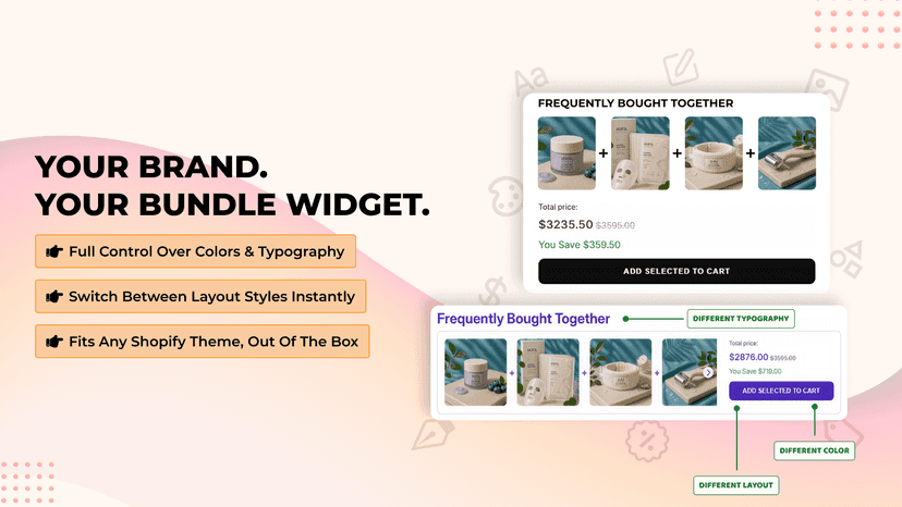 Full Control Over Colors & Typography, Fits Any Shopify Theme