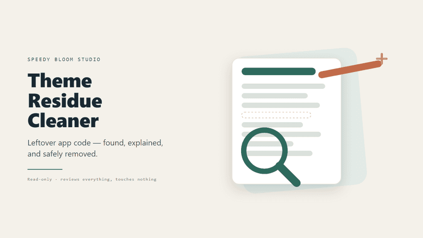 Theme Residue Cleaner: scanning a theme to remove leftover code