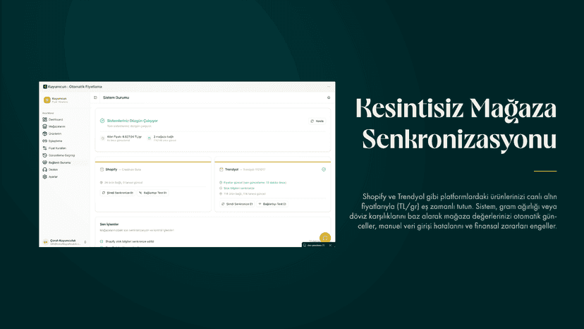 Store synchronization with live gold prices