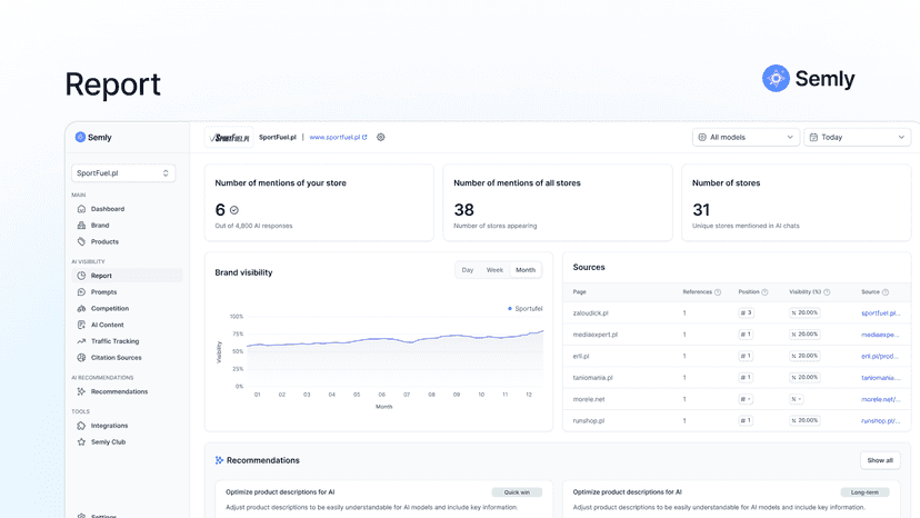 Daily AI visibility monitoring and performance report