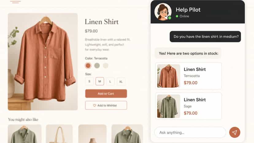 Product answers with rich product cards from your live catalog
