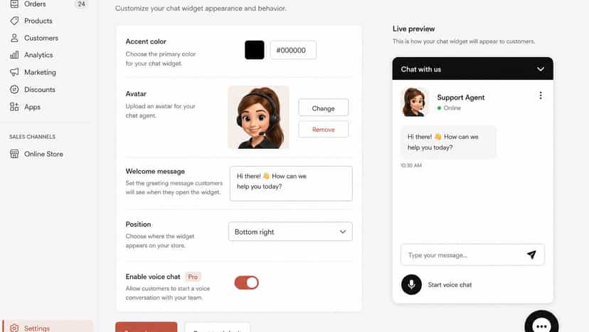 Customize the look, feel, and language of your widget