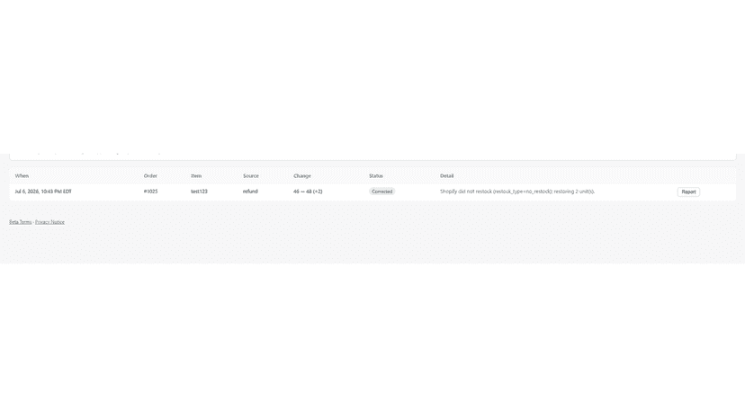 CountHound correction log on the dashboard