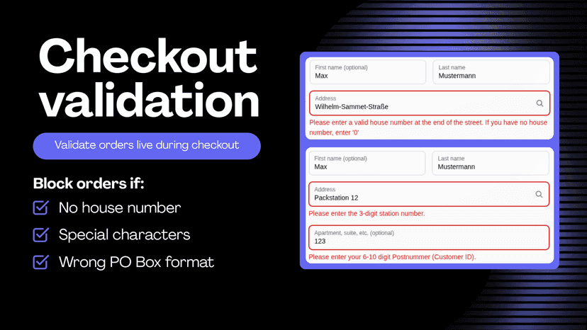 Checkout validation