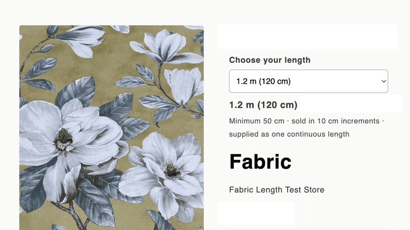 Customer choosing an exact continuous fabric length