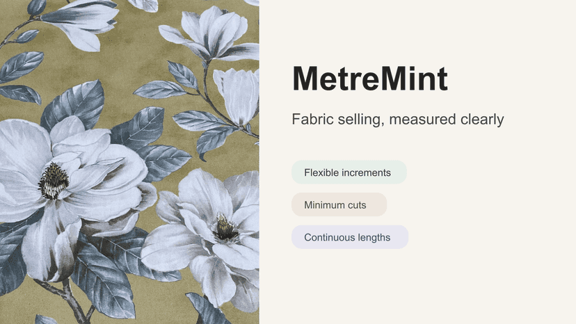 Customer choosing an exact continuous fabric length