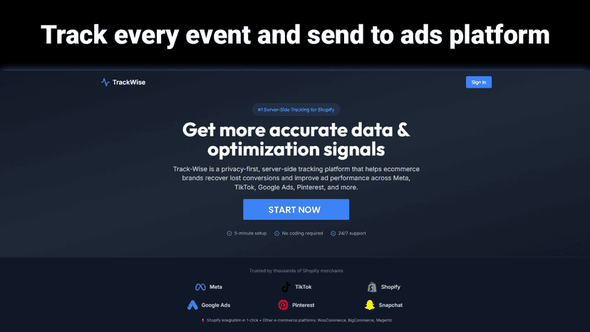 trackwise, server side tracking for tiktok, meta and google