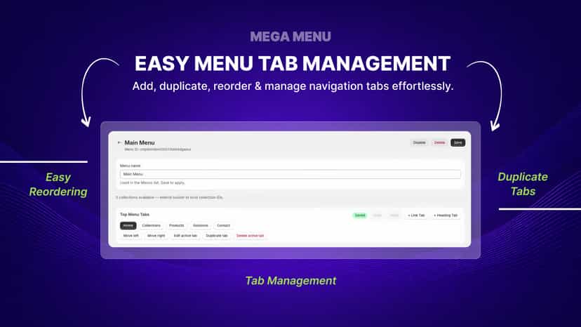 Easy Menu tab management
