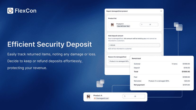 Protect your rental products with refundable security deposits