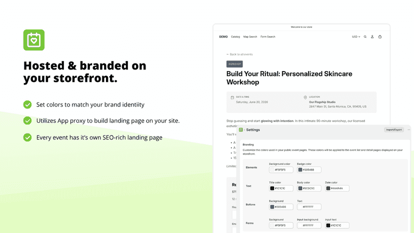 Hosted & branded on your storefront.