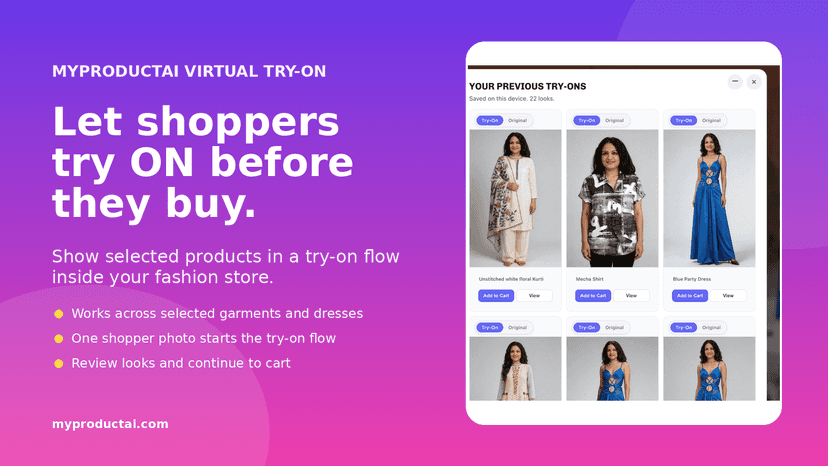 Virtual Try-On for Shopify — shoppers try on before they buy