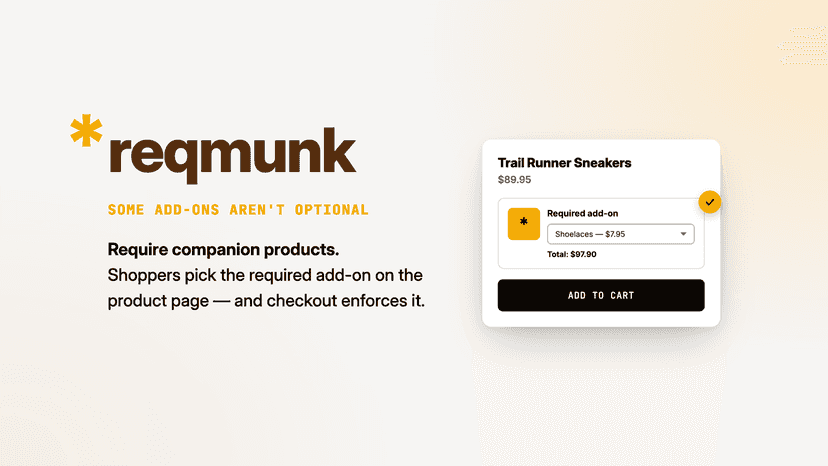 Reqmunk — require add-on products before checkout