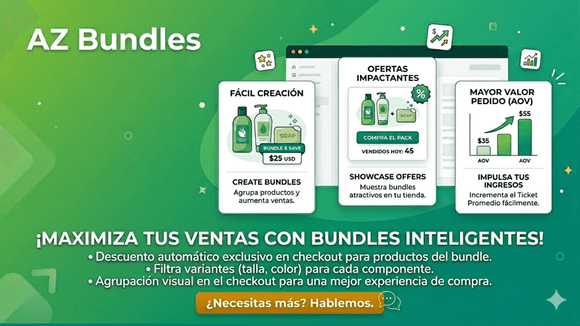 AZ Bundles: Crea packs con descuentos automáticos en Shopify