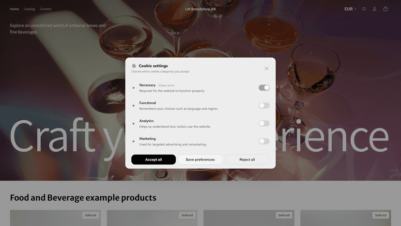 Granular cookie controls let visitors choose exactly what to all